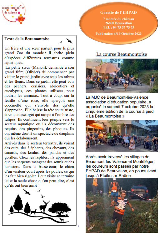 La Gazette de l'EHPAD de Beauvallon
